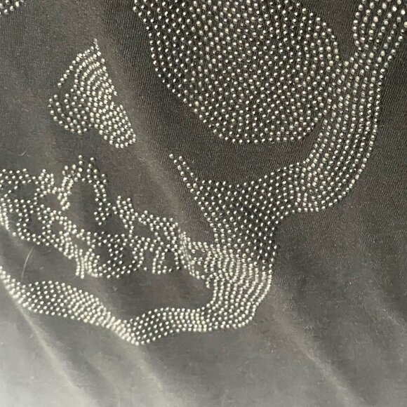 Zadig & Voltaire Strass Stud Skull T-Shirt Womens Small Black Short Sleeve Stret - Picture 6 of 7